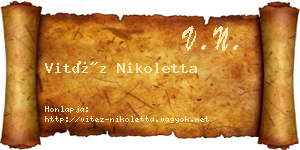 Vitéz Nikoletta névjegykártya