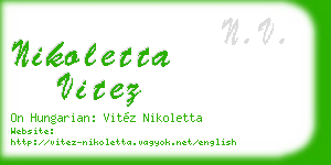 nikoletta vitez business card